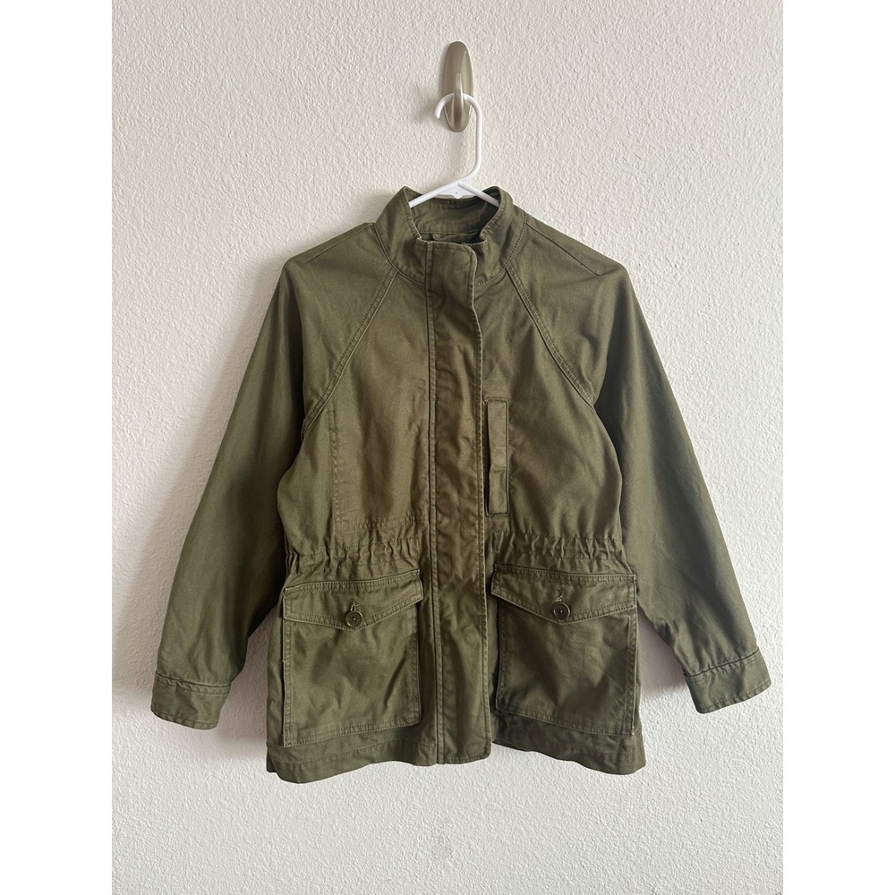Madewell Olive Green Cotton Utility Field Jacket Drawstring Waist Army Cargo XS